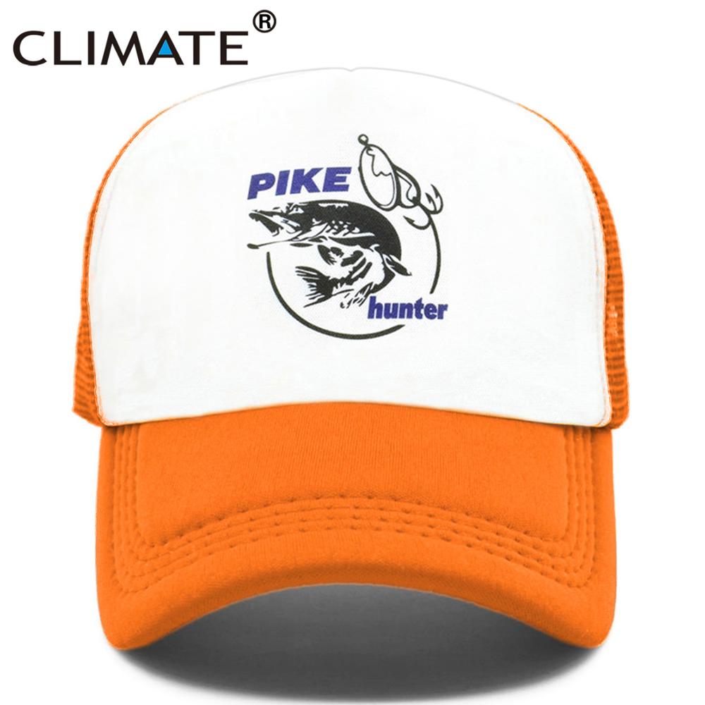 CLIMATE Pike Fish Hunt Trucker Cap Pike Fishing Caps for Man Camouflage Fishing