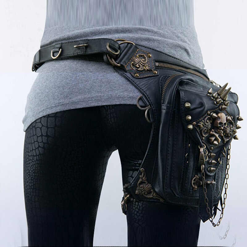 Steam Punk Bag Retro Rock Gothic Waist Bags Packs Style for Women Goth Shoulder