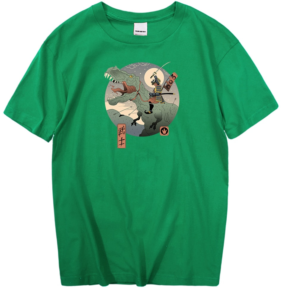 Dinosaur Personality Printing T Shirt Mens Summer Japanese Anime Man T-Shirt Harajuku Fashion Tops Korean Casual Streetwear