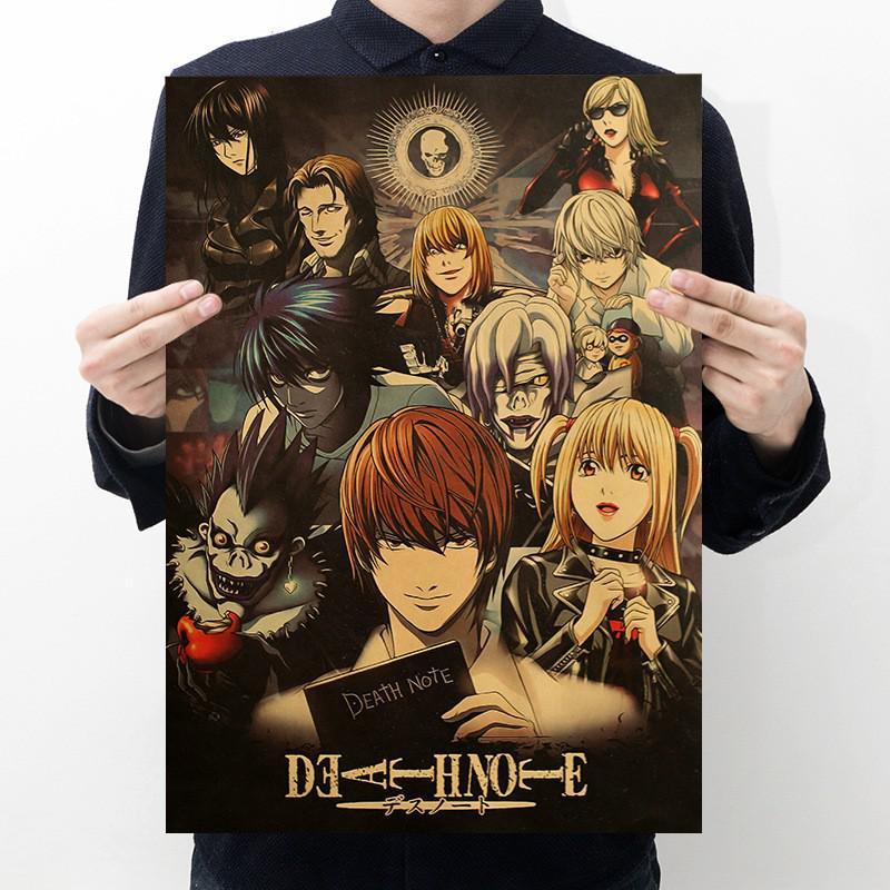 Anime Death Note Kraft Paper Poster Home Room Decoration Painting Core 50.5x35cm