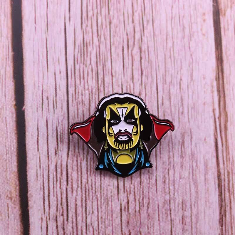 80s heavy metal band brooch evil dark music art badge