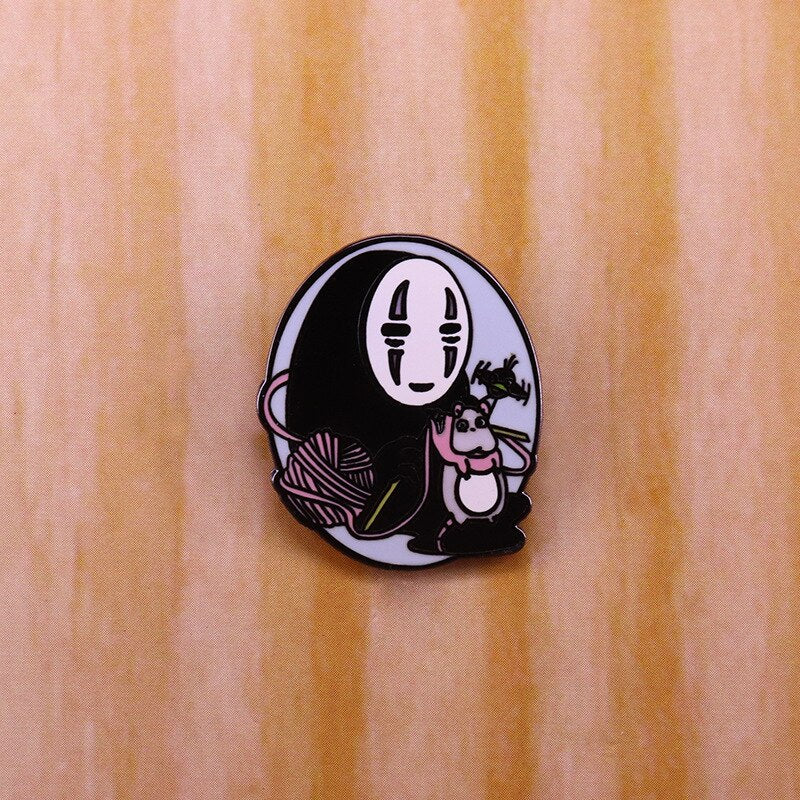 Faceless Men's Knitted Brooch Fantasy Anime Badge