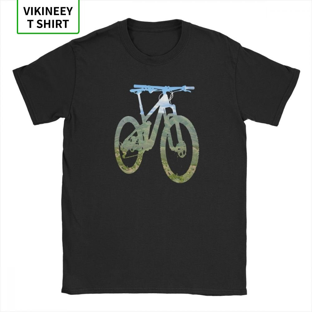 Man T Shirt Mountain Bike T-Shirts Mountain And Sky MTB Collection Stylish Short Sleeves Tees Clothing 100% Cotton Print