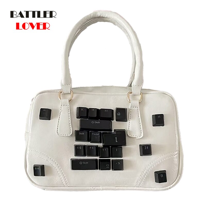 Keybord Design Messenger Bags For Women Leather Lolita Handbag Inclined Shoulder Crossbody Bag Female Luxury Punk Flaps Bolsa