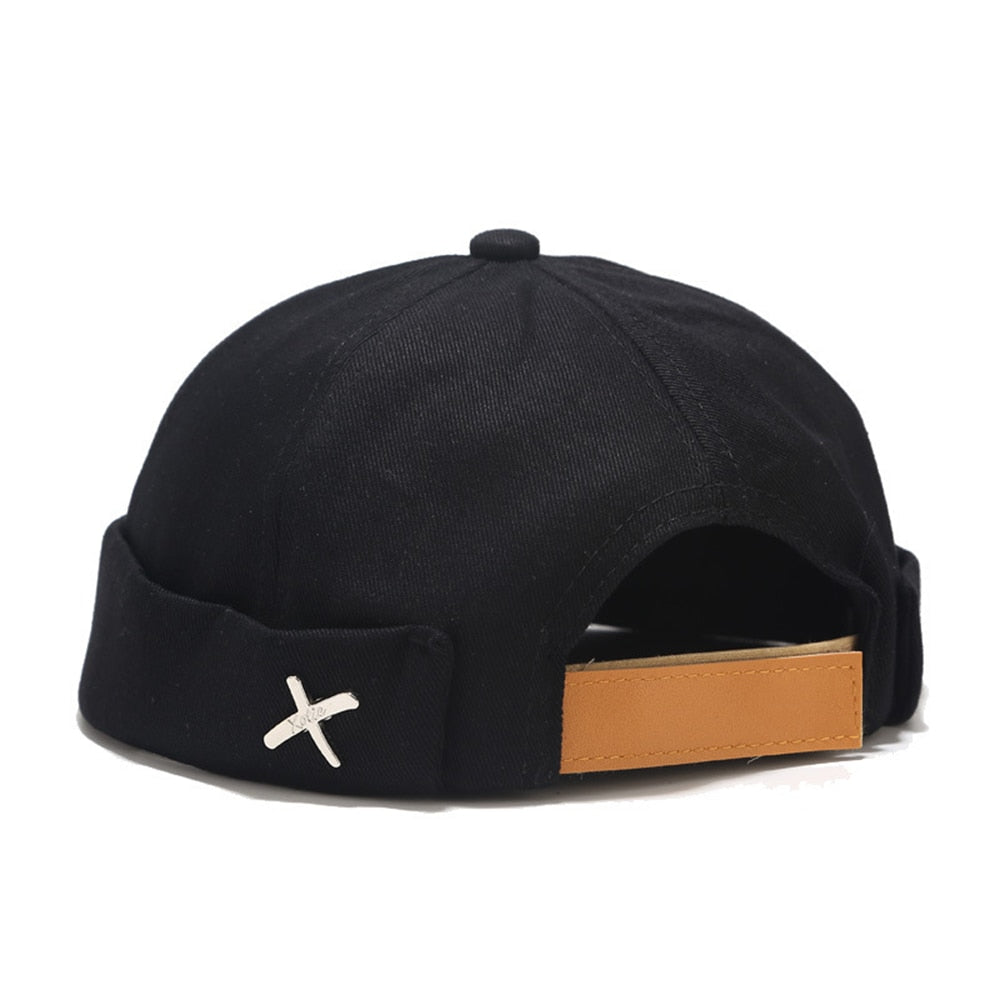 Men Women Retro Dome Melon Brimless Beanie Cap Unisex Skullcap Sailor Cotton Mechanic Trendy Color Elastic Panels Docker Hat