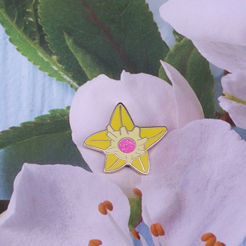 Beautiful gems starfish badge game brooch