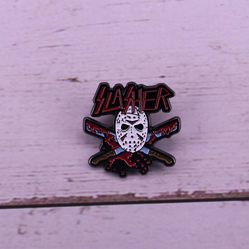 Friday the 13th Jason Vogels Brooch Thriller Horror Movie Badge