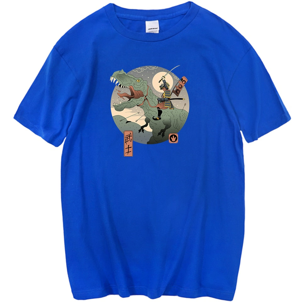 Dinosaur Personality Printing T Shirt Mens Summer Japanese Anime Man T-Shirt Harajuku Fashion Tops Korean Casual Streetwear