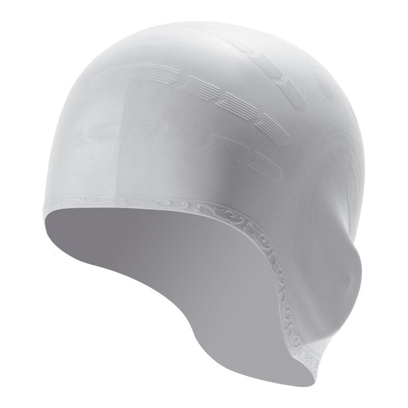 Unisex Silicone Waterproof Ear Protection Swimming Cap Adult Men Women Stretchable Bathing Swimming Hat