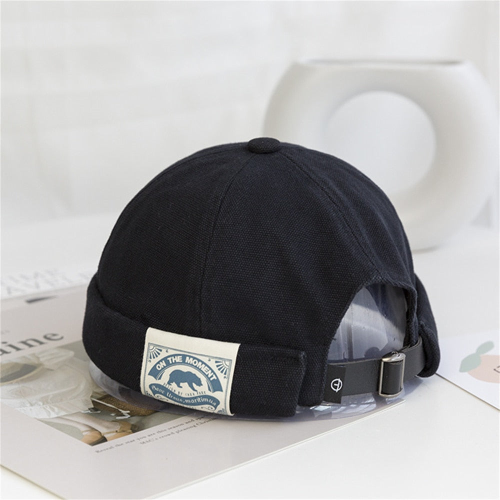 Men Women Retro Dome Melon Brimless Beanie Cap Unisex Skullcap Sailor Cotton Mechanic Trendy Color Elastic Panels Docker Hat