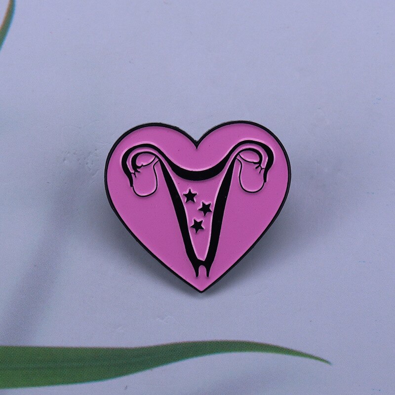 Pink Heart Brooch Body Organ Inspiration Badge Ladies Gift Pin