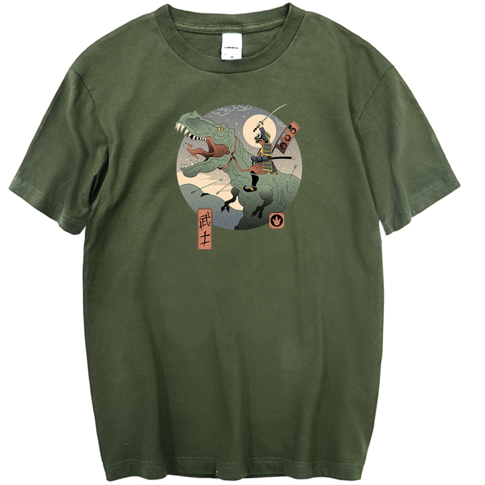 Dinosaur Personality Printing T Shirt Mens Summer Japanese Anime Man T-Shirt Harajuku Fashion Tops Korean Casual Streetwear