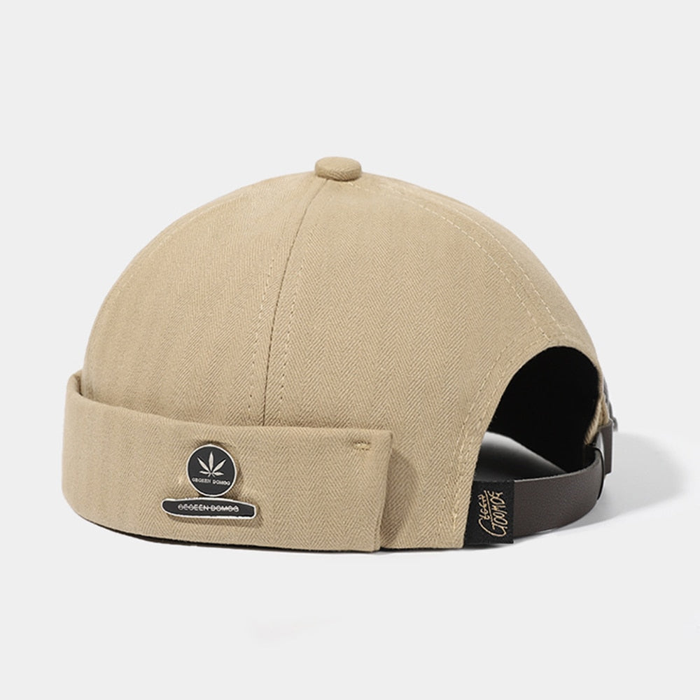 Men Women Retro Dome Melon Brimless Beanie Cap Unisex Skullcap Sailor Cotton Mechanic Trendy Color Elastic Panels Docker Hat