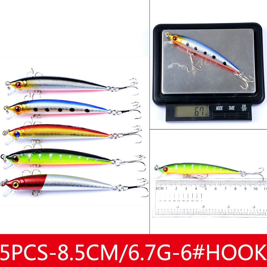 Minnow Crankbaits Tackle Fishing Lure Kit Baubles Hard Bait Artificial Spoonbait Set Of Wobblers For Pike Trolling Carp Mixed