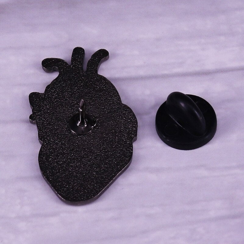 Anatomical Heart Brooch Gothic Art Heart Eye Badge