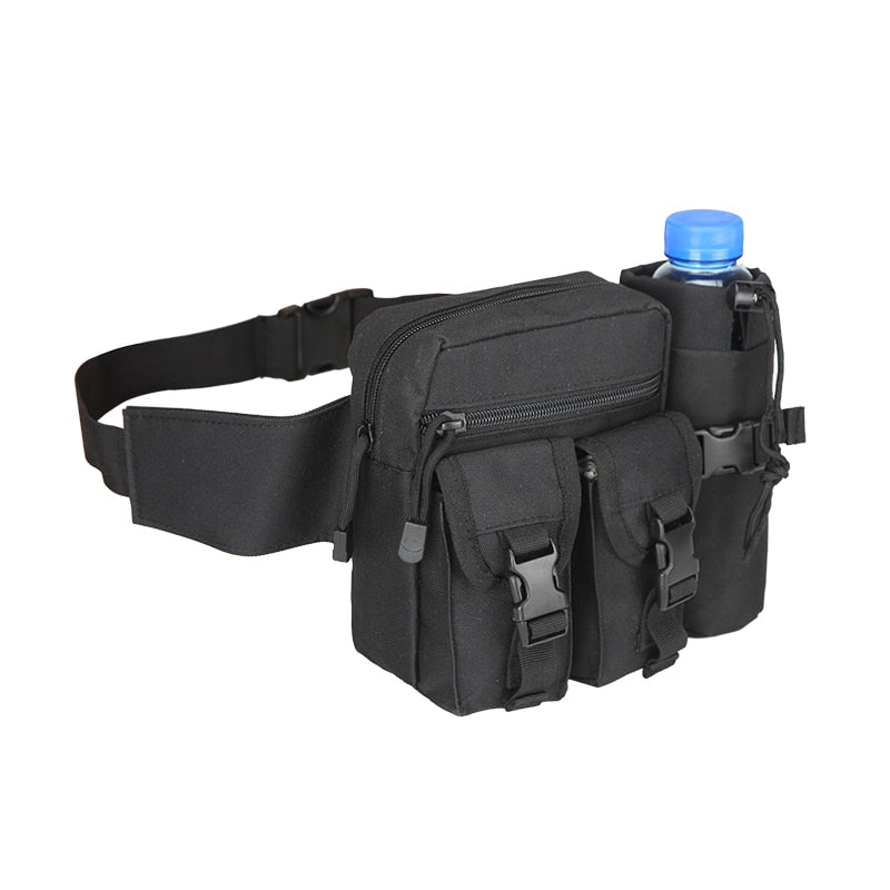 New Camouflage Tactical Multi-purpose Kettle Waist Bag Sports Water Bottle Pocket Canvas Unisex Fanny Hip Purse Travel Running