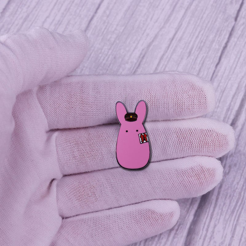 Cute Pink bunny brooch anime character Don't blame (Miss Fairy) badge