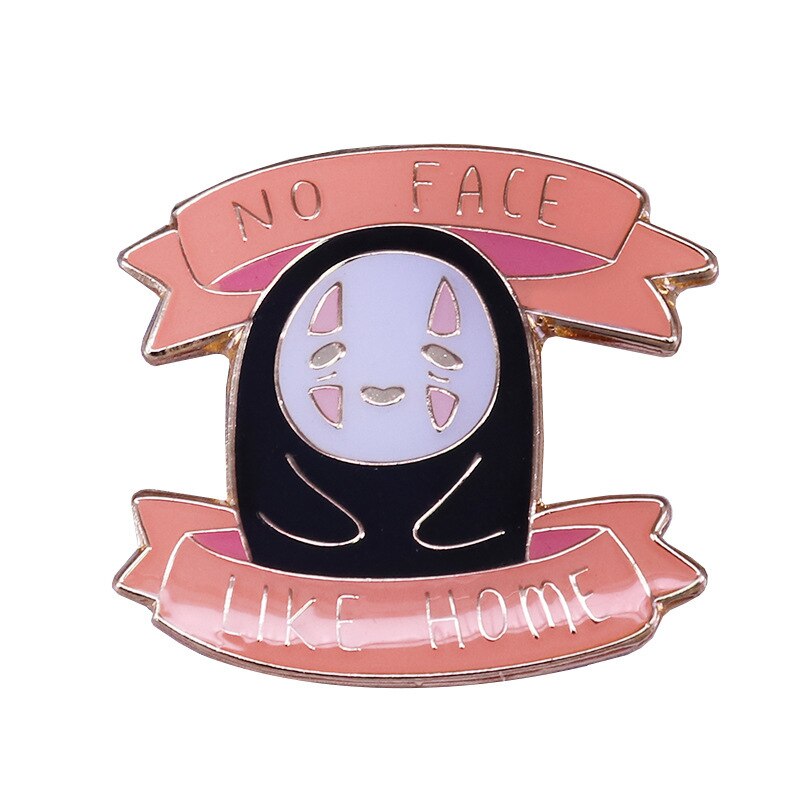 Cute faceless male brooch cartoon anime character badge