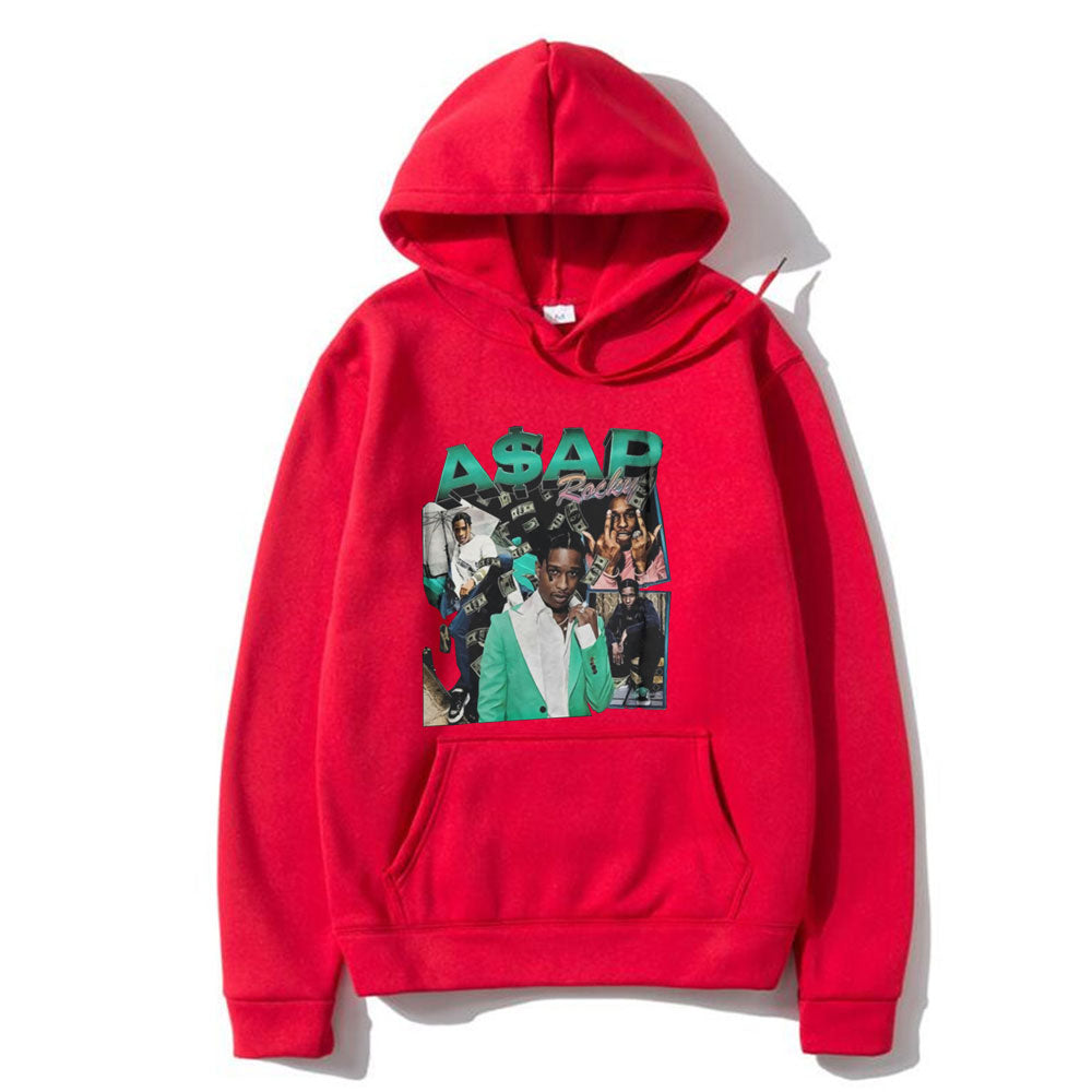 Awesome Hip Hop Rap ASAP Rocky Hoodie Men Women Oversized Street Hoodies Playboi Carti Hoody Harajuku Green Logo Print Clothes