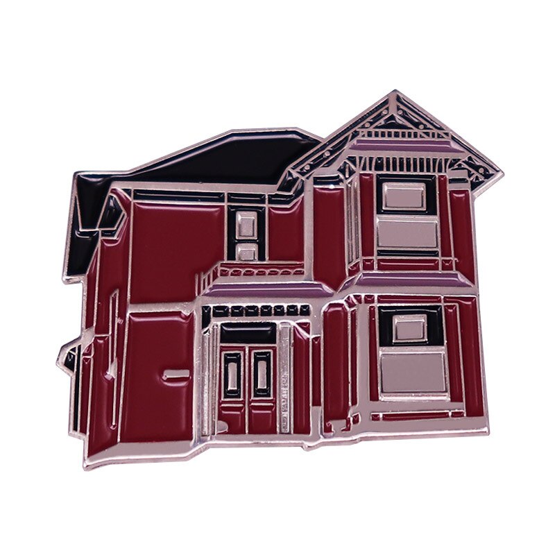 Beautiful vintage architectural house brooch Victorian style badge