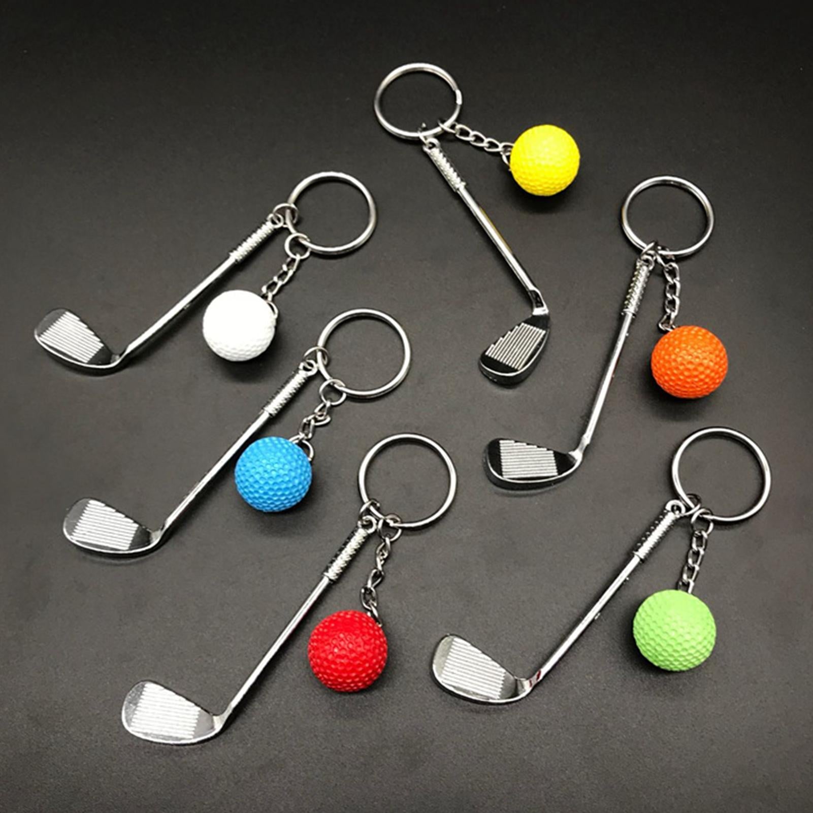 10Pcs Mini Golf Club Ball Pendants Keychains Keyrings Sporting Goods Sports Gift For Fans Souvenirs Ornaments Golf Supplies