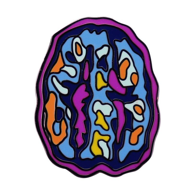 Brain brooch mental health awareness badge