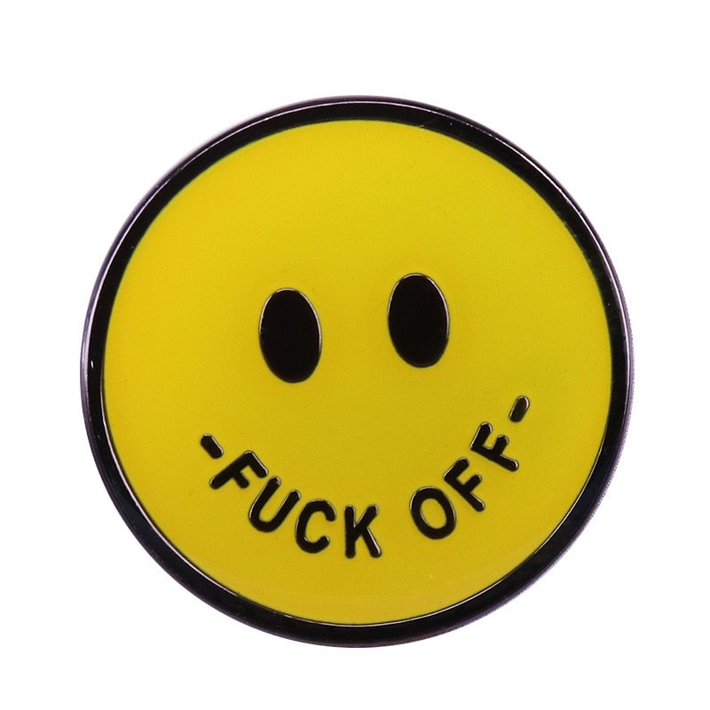 Fuck cute smile brooch