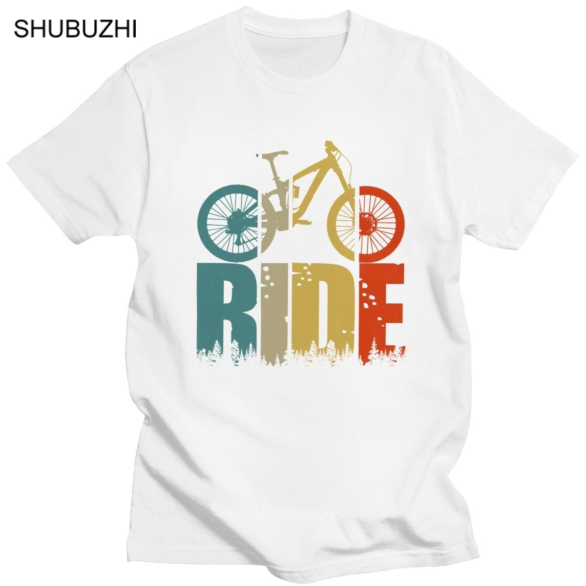 Retro Ride Your Mountain Bike T Shirt Men MTB Lover T-shirt Short Sleeved Print