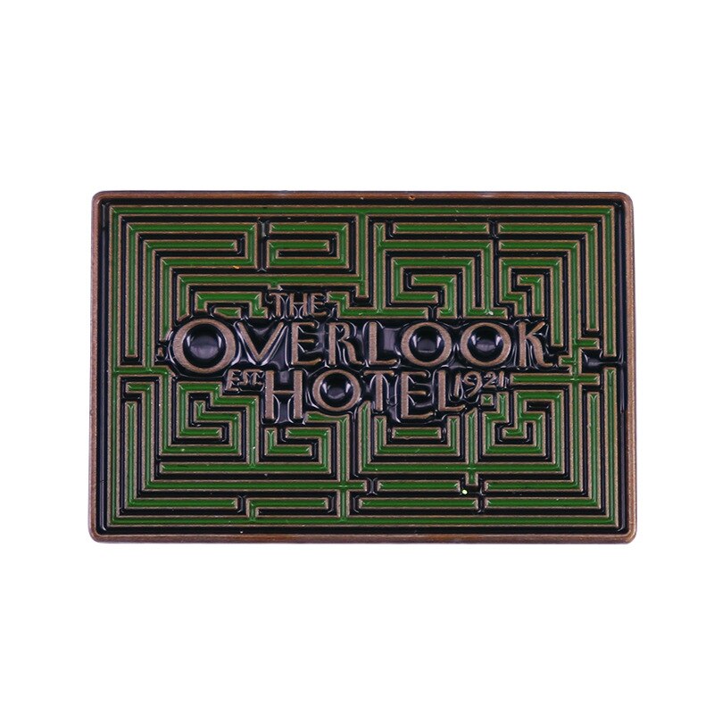 Lookout Hotel Brooch Green Pattern Carpet Badge Square Jewelry Accessories