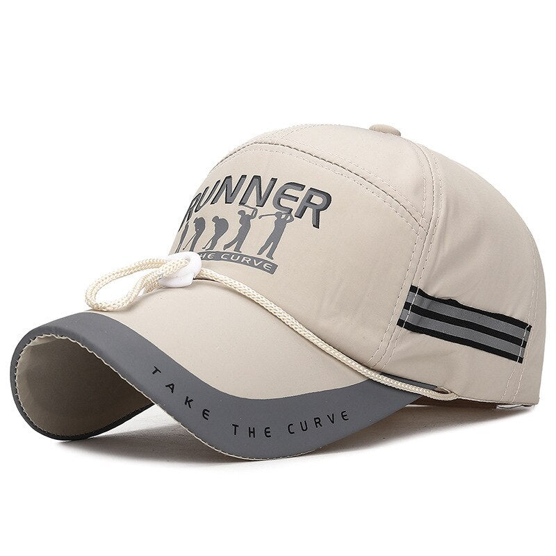 Men's Outdoor Sports Hats for Fishing Long Brim Caps Man Windproof Sun Hats with Rope Breathable Baseball Cap Sports Hunting Cap