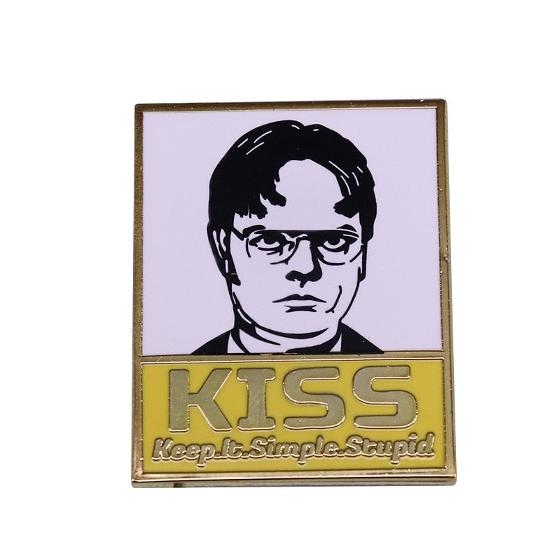 Cartoon Office Dwight Brooch Comedy Series Badge