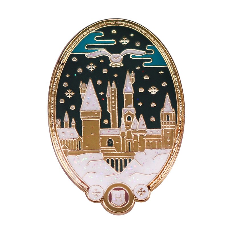Beautiful magic castle badge welcome to the wizarding world