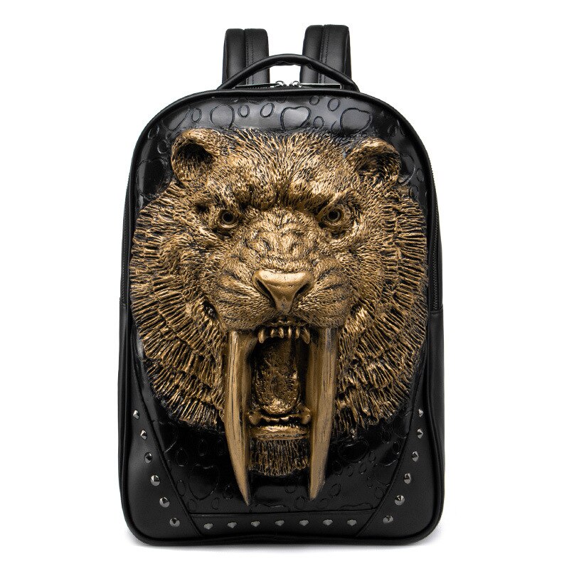 Street Cool Punk Rock Men Backpack Grimace 3D Leopard Sabre Pattern Backpacks For Women Funny Shoulder Tiger Design Bag Pack