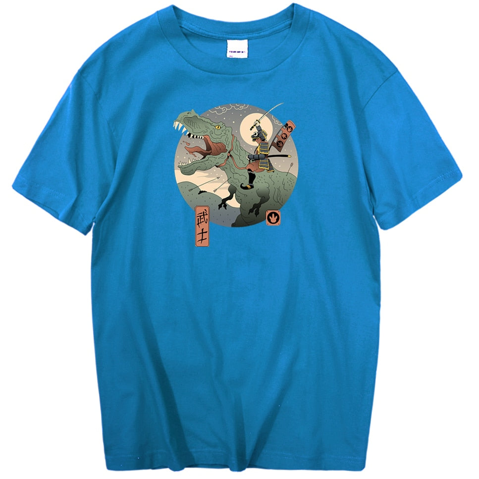 Dinosaur Personality Printing T Shirt Mens Summer Japanese Anime Man T-Shirt Harajuku Fashion Tops Korean Casual Streetwear
