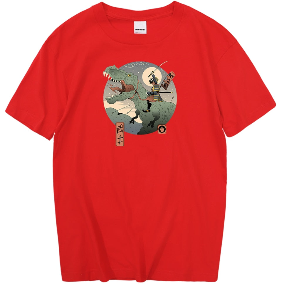 Dinosaur Personality Printing T Shirt Mens Summer Japanese Anime Man T-Shirt Harajuku Fashion Tops Korean Casual Streetwear