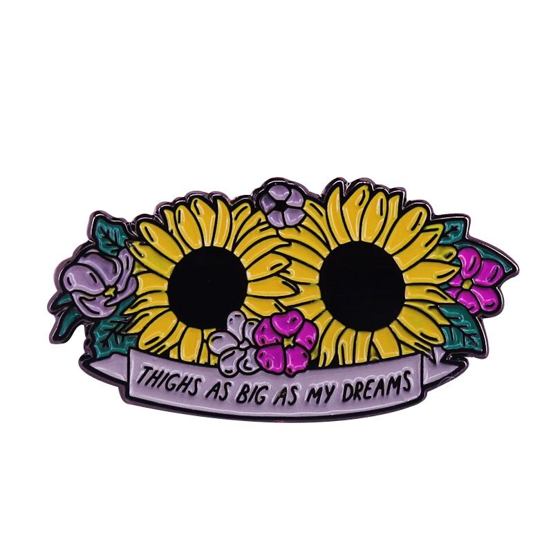 Beautiful floral brooch sunflower flower badge sunny positive pin