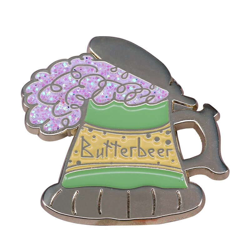 Butter Beer Glitter Brooch Magic Drink Badge