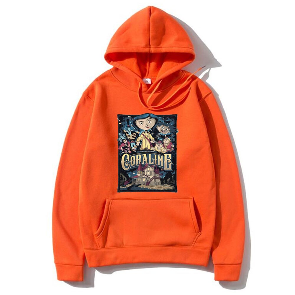 Tim Burton Neil Gaiman Nightmare Before Christmas Goth Dark Men Women Hoodie Coraline Print Hoodies Fashion Sweatshirt Swag