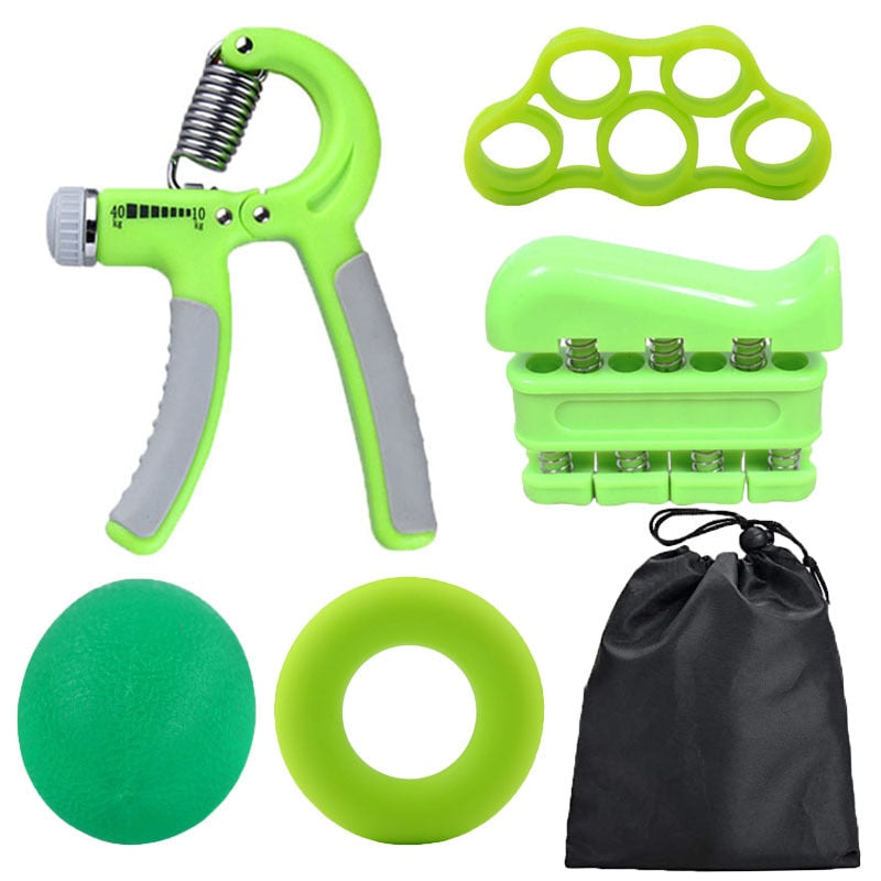 5 Pcs/ Set Hand Grip Trainer Set Finger Resistance Band  Hand Strength Rehabilitation Heavy Grips Fingers Exerciser Ball
