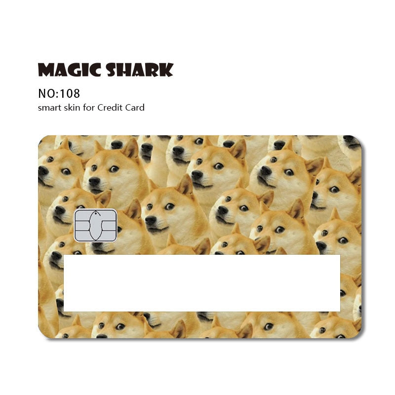 Magic Shark 2021 Fashion Matte Cute Cartoon PVC Window Credit Card Debit Card Sticker Film Skin Small Large Chip