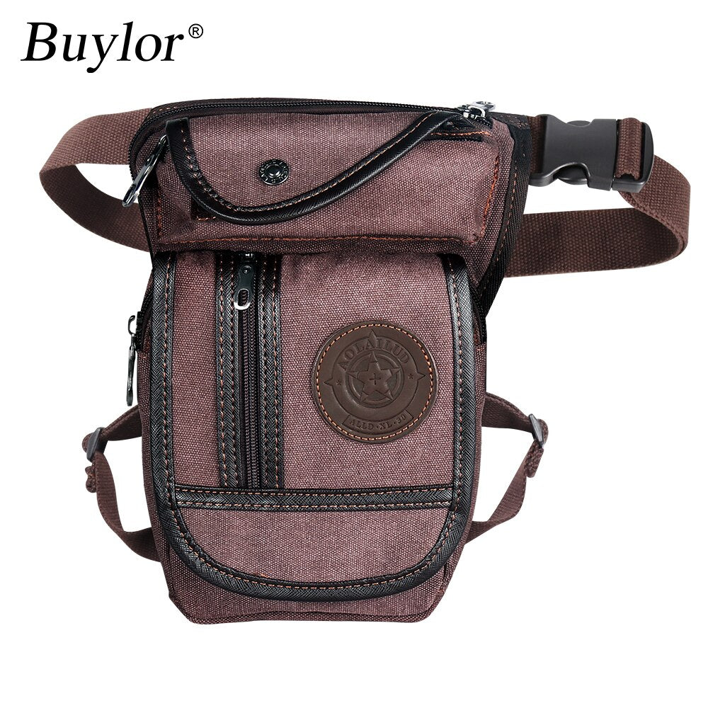 Buylor Drop Leg Bag Vintage Thigh Pack Fanny Military Motor Cycle Messenger Canvas/Nylon Cycle Shoulder Bag Riding Waist Pack