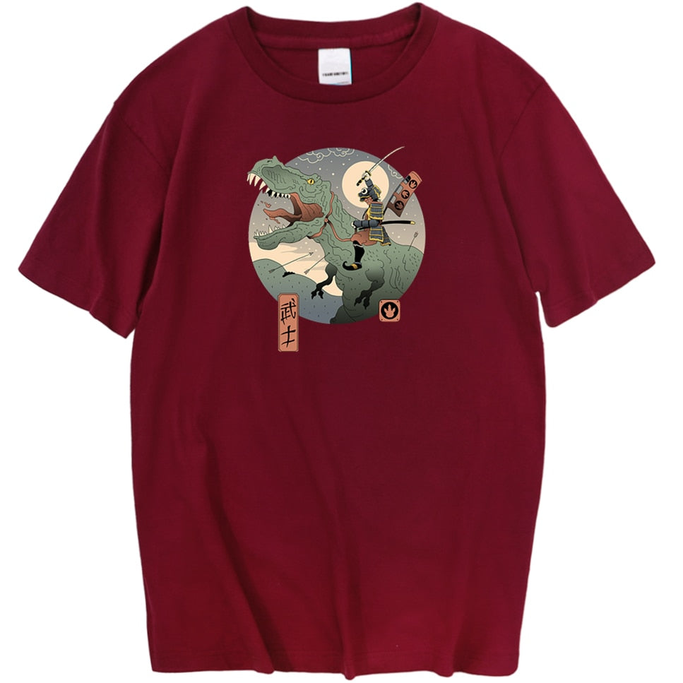 Dinosaur Personality Printing T Shirt Mens Summer Japanese Anime Man T-Shirt Harajuku Fashion Tops Korean Casual Streetwear
