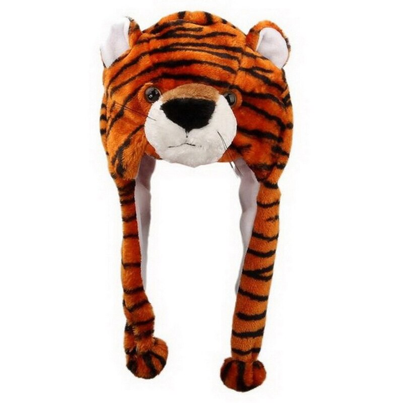 Adult Kids Winter Cute Plush Animal Character Beanie Hat with Pom Pom Ends Long