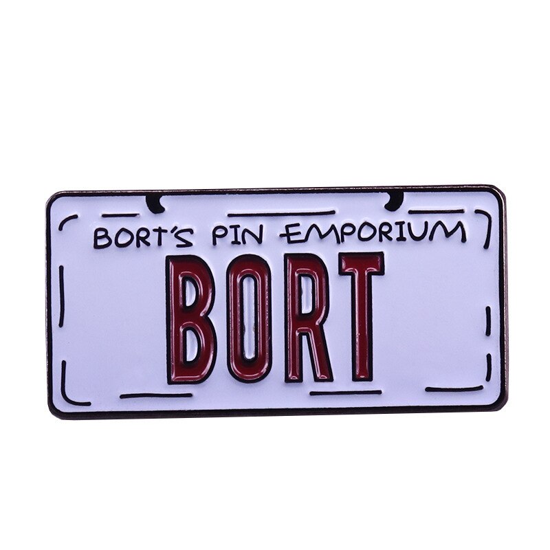 Cute Bort License Plate Brooch 90s Nostalgic Anime Inspiration Badge