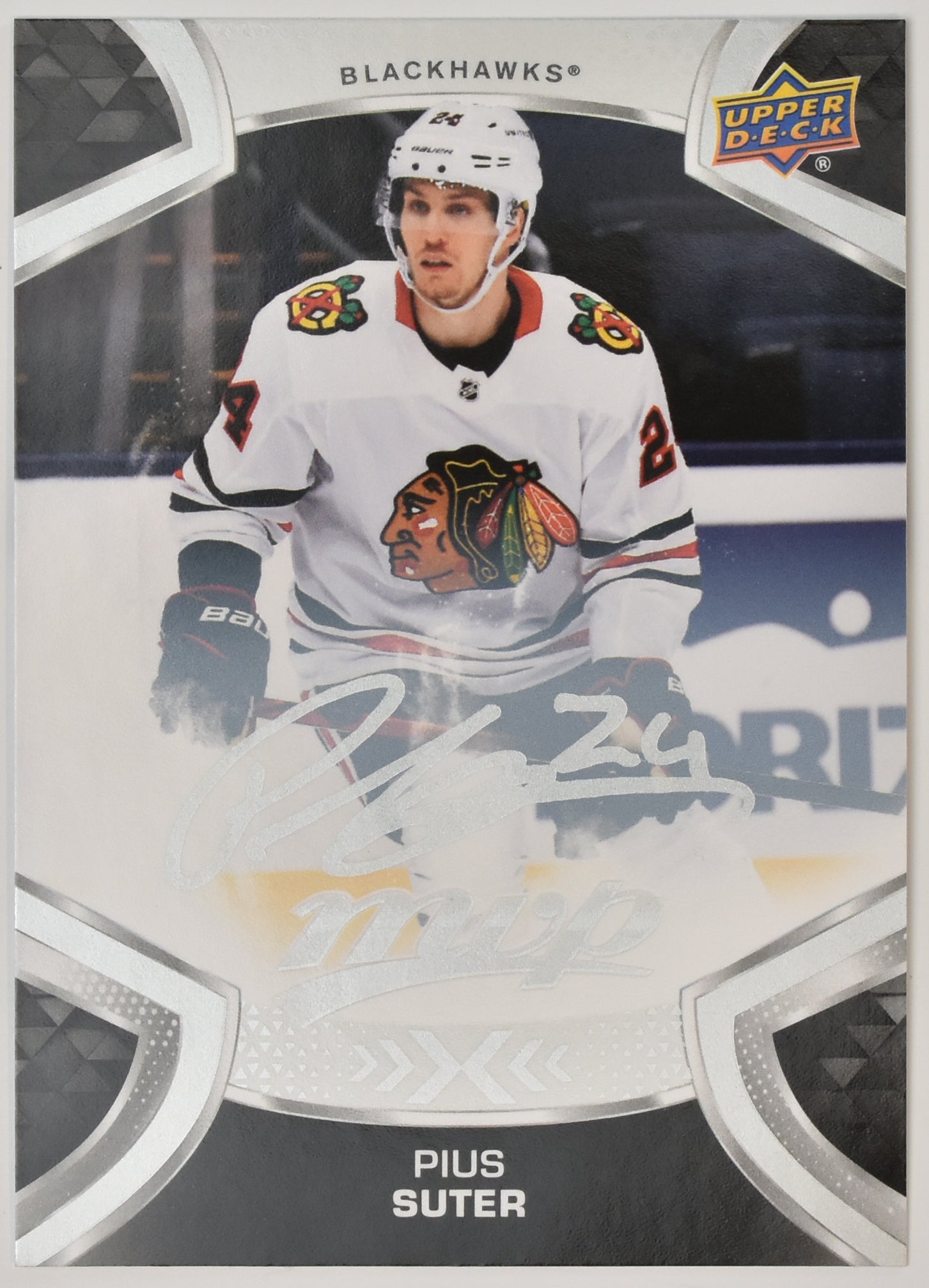Pius Suter Chicago Blackhawks 158 MVP NHL Hockey Card Upper Deck 2021-2022