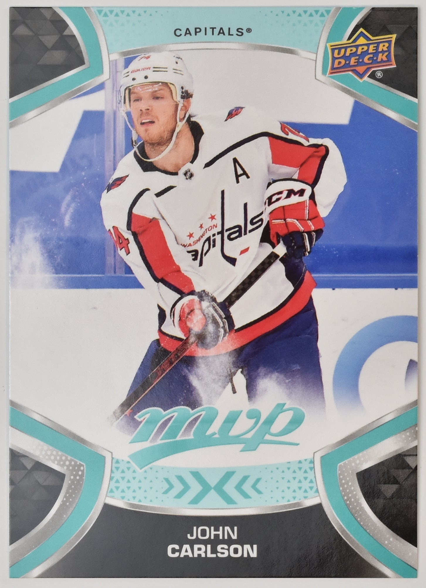 John Carlson 74 Capitals MVP NHL Hockey Card Upper Deck 2021-2022