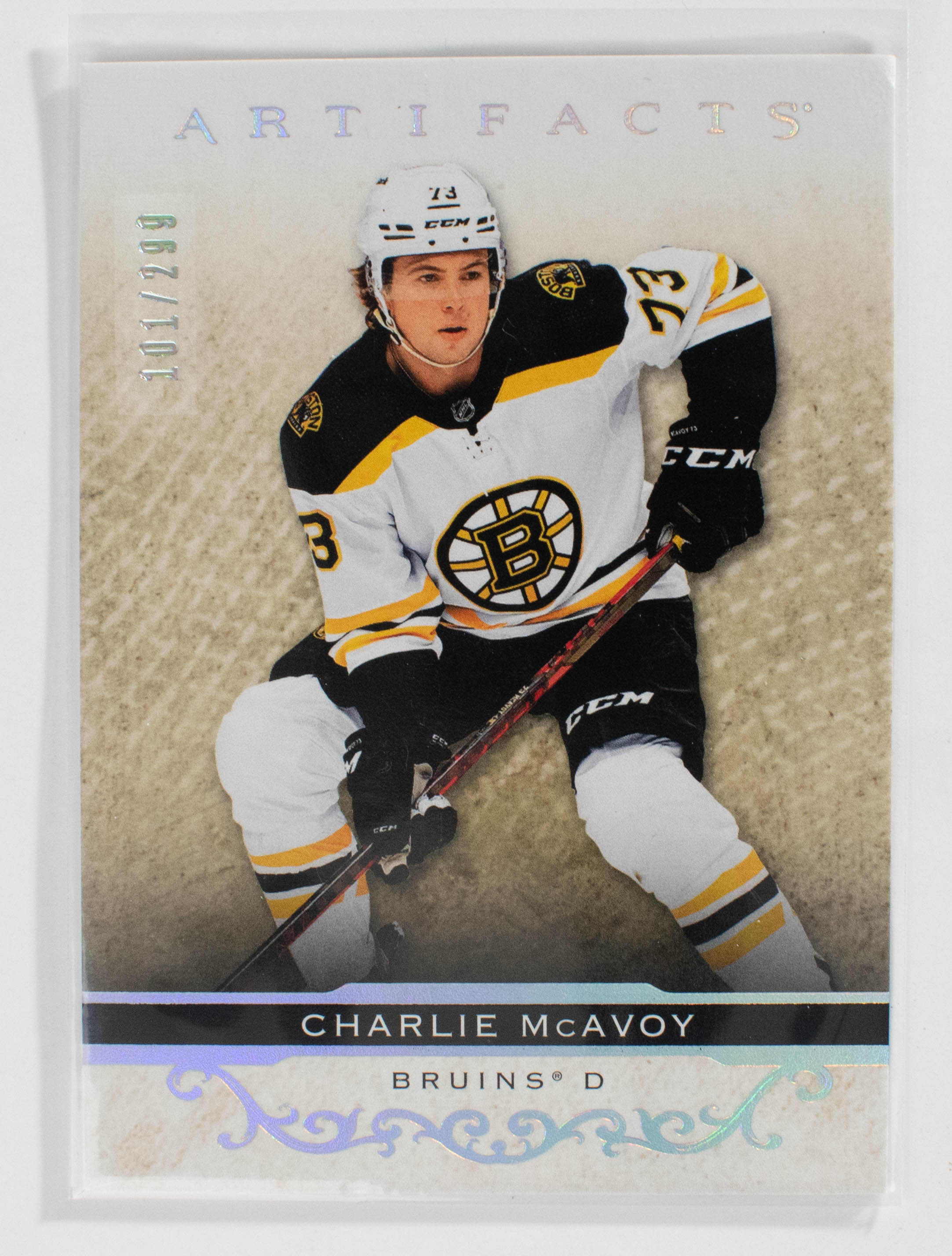 Charlie McAvoy 28 Artifacts /299 Boston 21-22 Silver Spectrum Parallel