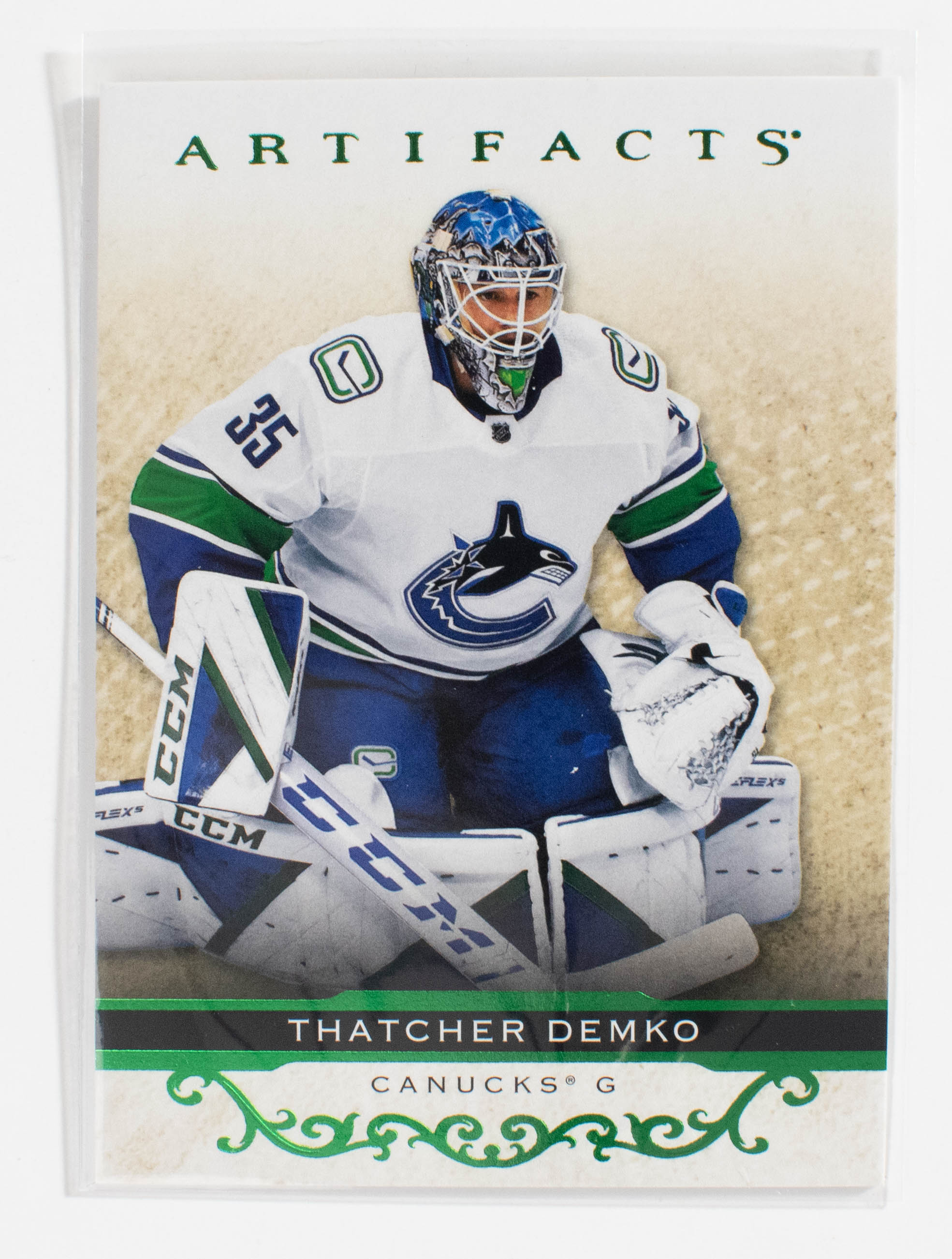 Thatcher Demko 51 Canucks 21-22 Artifacts Hockey UD Green