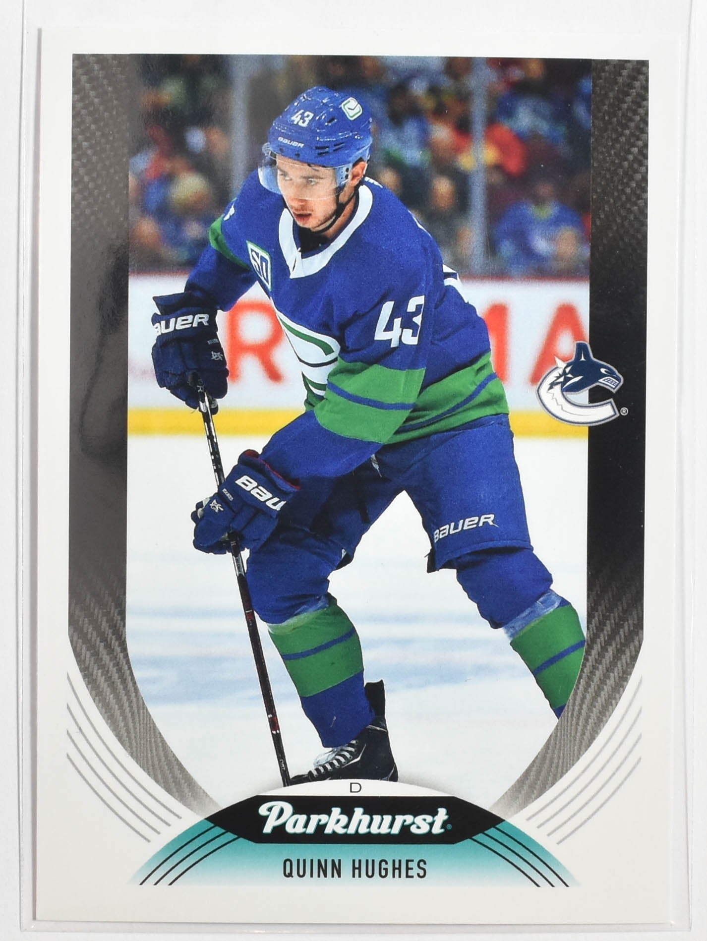 Quinn Hughes 4 Vancouver Canucks Parkhurst Upper Deck Hockey 2020 - 2021