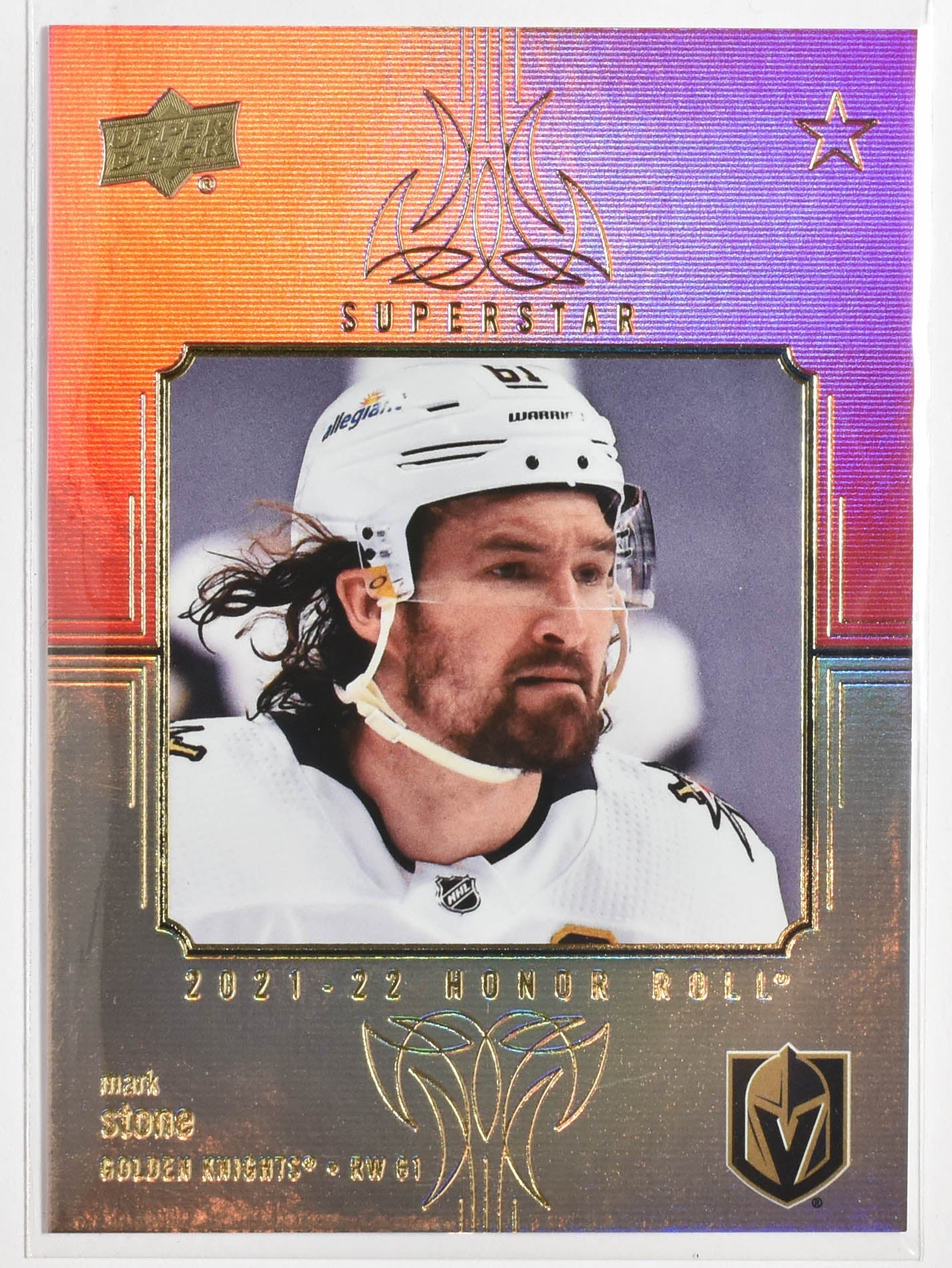 Mark Stone HR-42 Superstar Honor Roll Golden Knights Upper Deck 2021-2022 Series